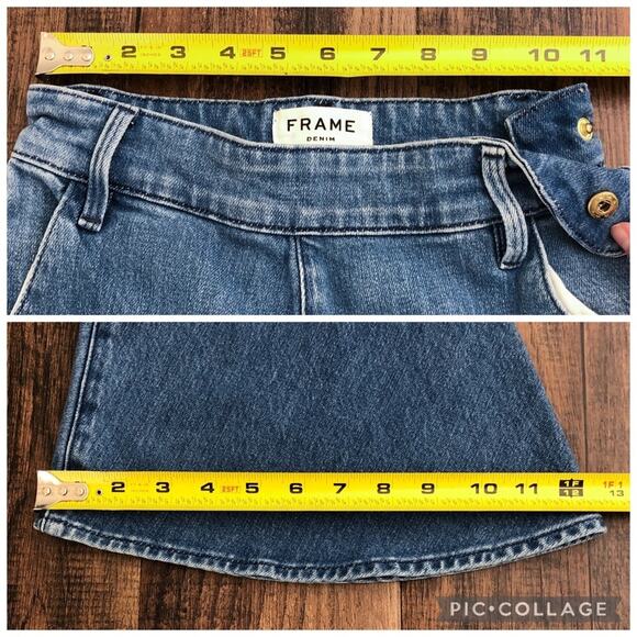 Frame Denim Flounce Flare Jean Crop High Rise Size 24 Copeland Blue Medium Wash - Picture 13 of 16